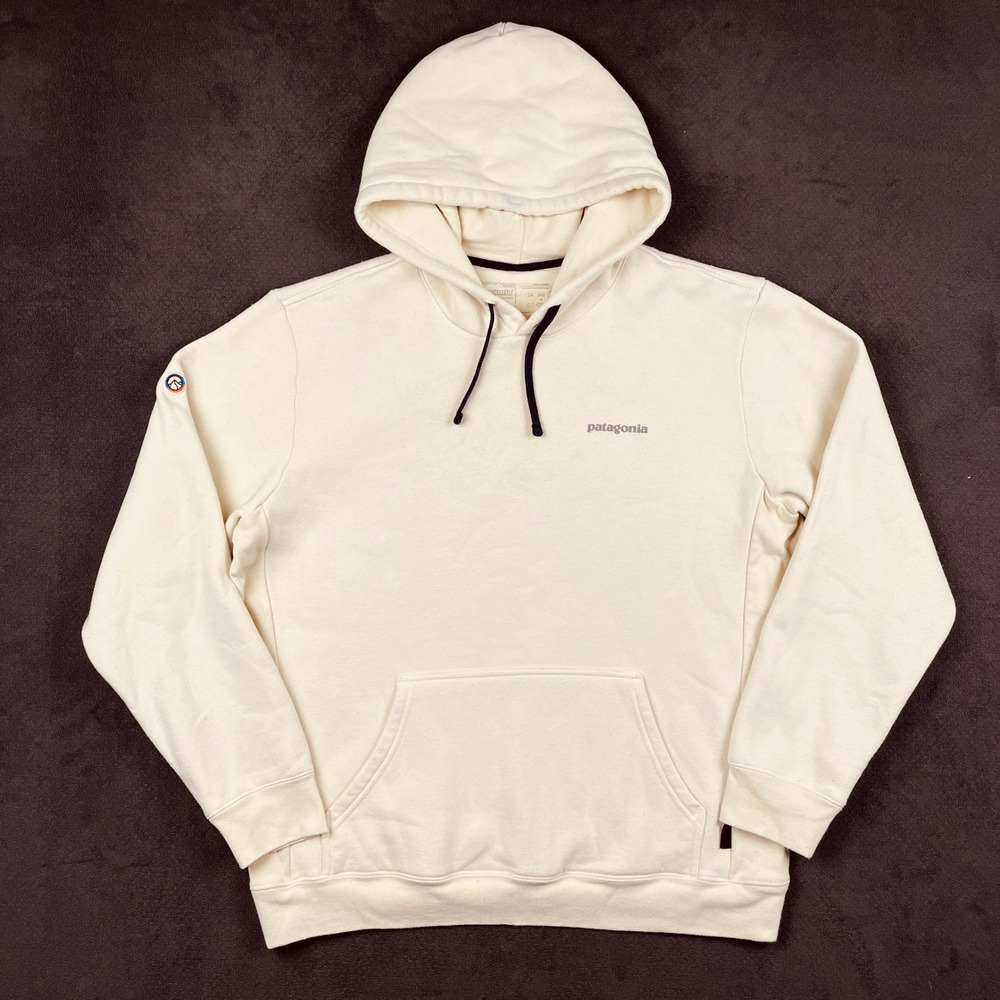 Patagonia Fitz Roy Icon Uprisal Hoody Mens Large Birch White Pullover Sweatshirt